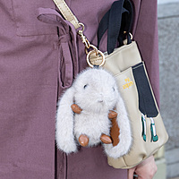 Bag Charm Grey Rabbit Fluffy