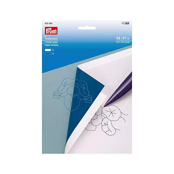 Carta trasferibile Prym – bianco/blu, 57x58 cm, 2 pezzi Carta trasferibile Prym – bianco/blu, 57x58 cm, 2 pezzi