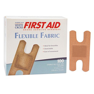 American White Cross® First Aid Fabric Adhesive Strip Tan 1-1/2 X 3 Inch - Fingertip (BX/100EA) American White Cross® First Aid Fabric Adhesive Strip Tan 1-1/2 X 3 Inch - Fingertip (BX/100EA)