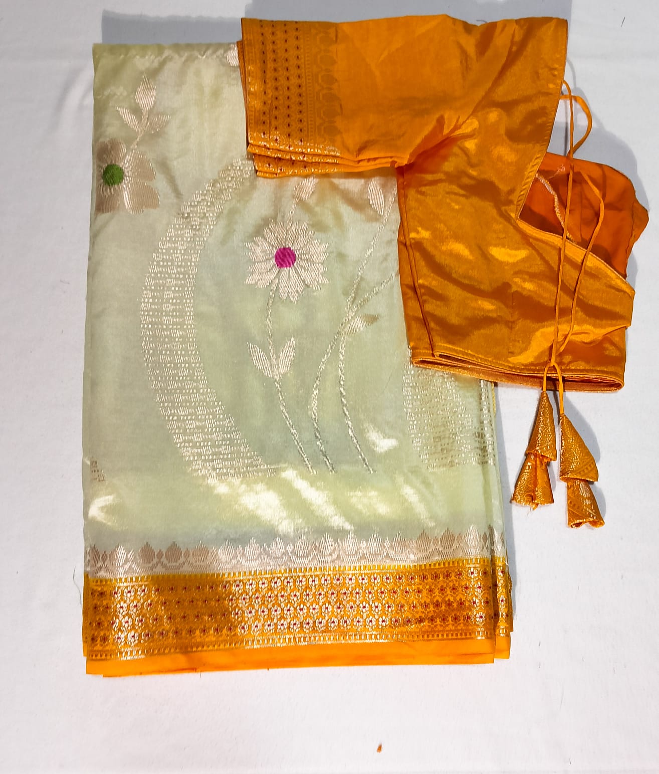 N632: Ready To Ship Beautiful Banarasi Saree With Stitched Blouse