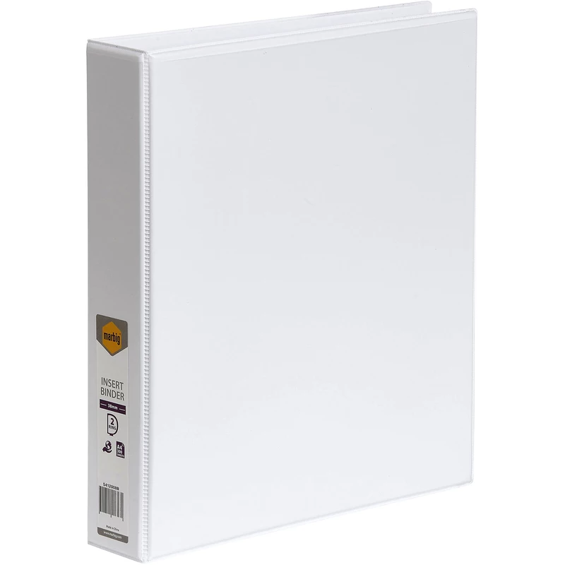 Marbig Clearview Insert Binder A4 2D Ring 38mm White