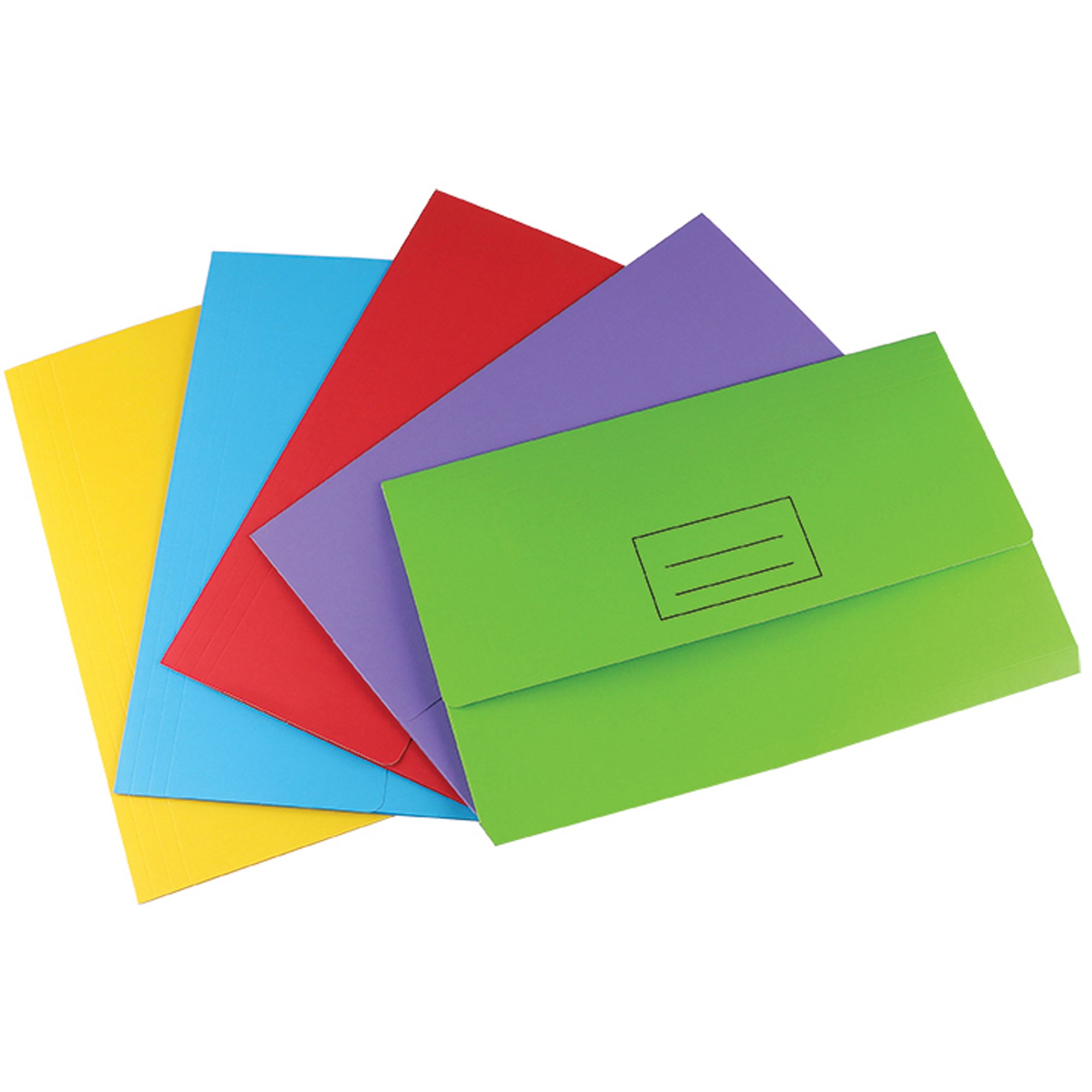 Stat Document Wallet Foolscap Manilla 30mm Gusset Assorted Pack  of 25