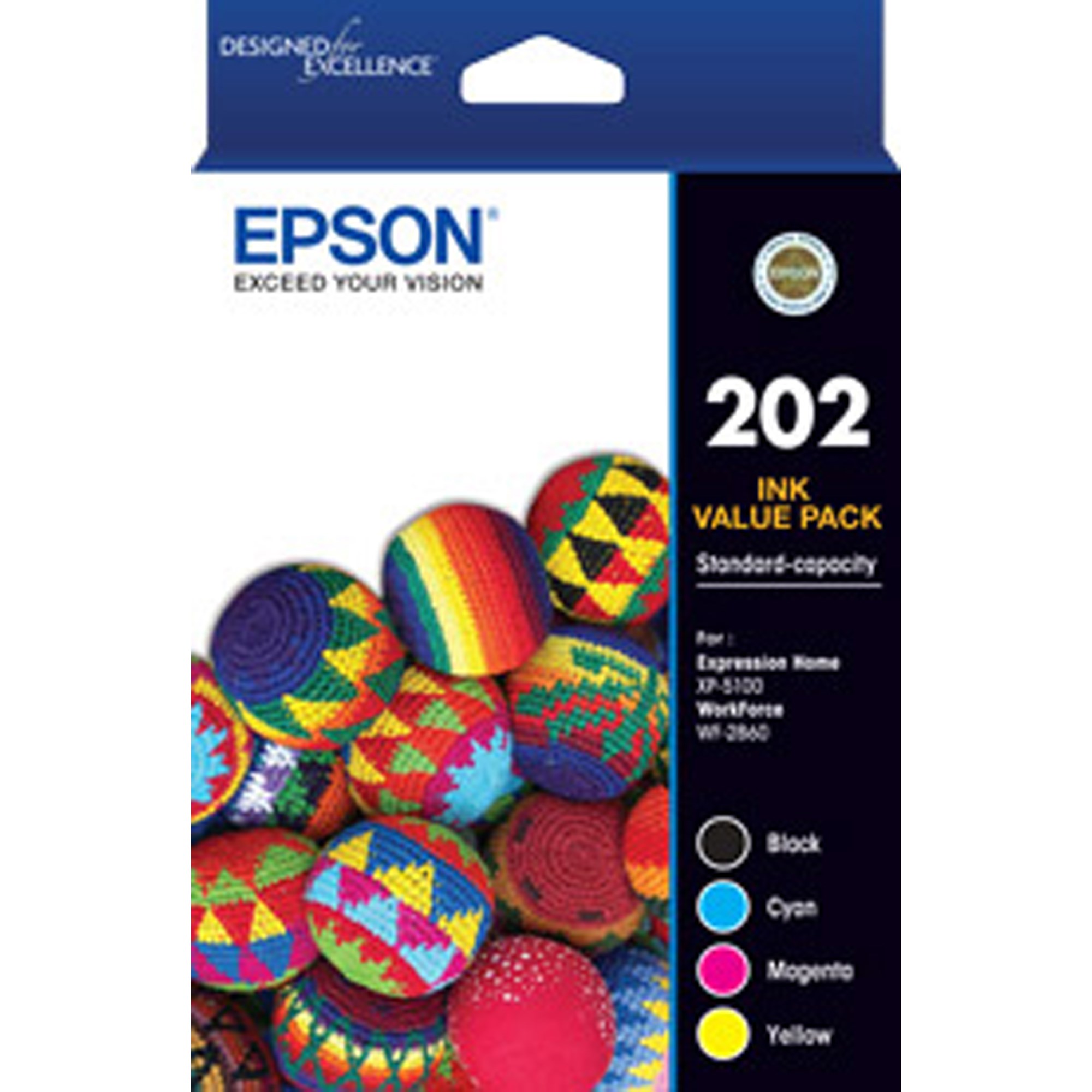 Epson 202 Ink Cartridge Value Pack  of 4 Assorted Colours