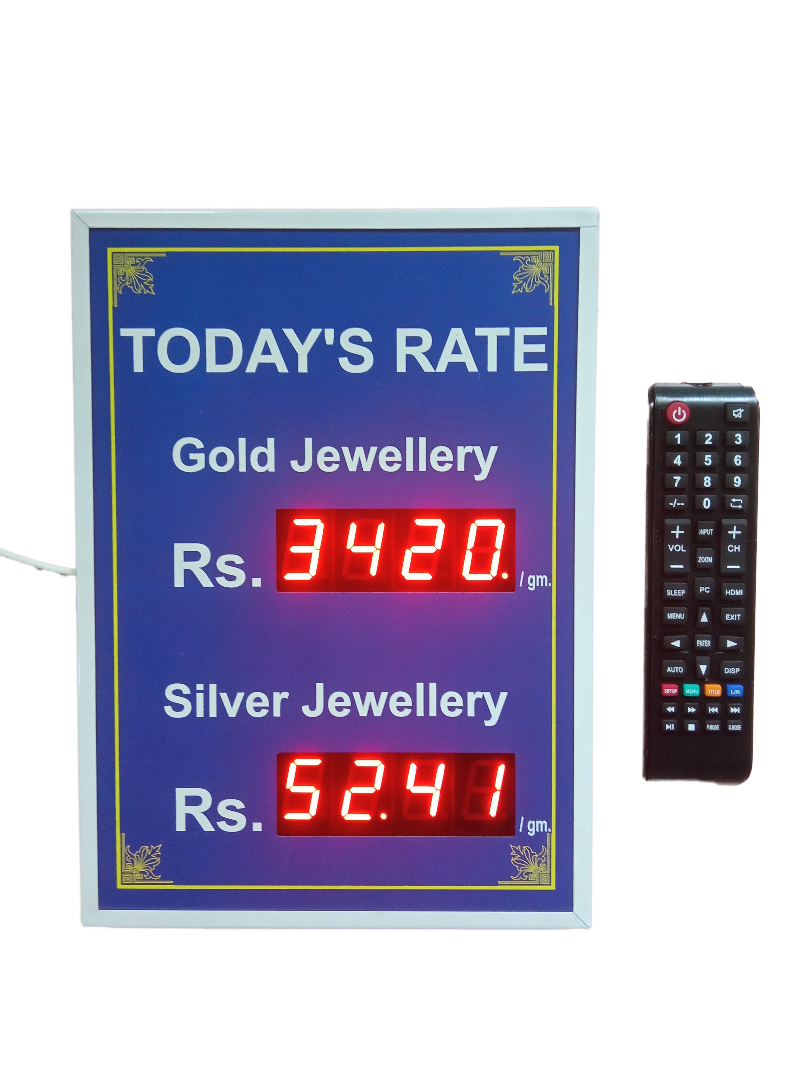 ArcEin Gold And Silver Rate board 1Inch LED Display board for use in Jewelry store ,showrooms ,etc- Blue colour ArcEin Gold And Silver Rate board 1Inch LED Display board for use in Jewelry store ,showrooms ,etc- Blue colour