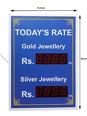 ArcEin Gold And Silver Rate board 1Inch LED Display board for use in Jewelry store ,showrooms ,etc- Blue colour ArcEin Gold And Silver Rate board 1Inch LED Display board for use in Jewelry store ,showrooms ,etc- Blue colour