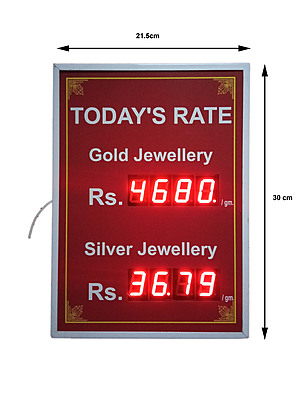 ArcEin Gold And Silver Rate board 1Inch LED Display board for use in Jewelry store ,showrooms ,etc
