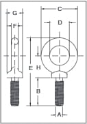 Crosby, M-279, Forged Machinery Shoulder Nut Eye Bolts - Metric Crosby, M-279, Forged Machinery Shoulder Nut Eye Bolts - Metric