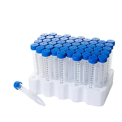 15ml Centrifuge Tube, Flat-top Cap, PP Tube, Sterile, DNase & RNase free, Conical Bottom, Rack Pack