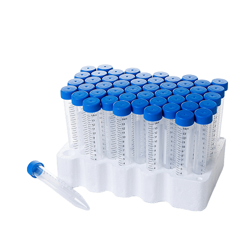 15ml Centrifuge Tube, Flat-top Cap, PP Tube, Sterile, DNase & RNase free, Conical Bottom, Rack Pack