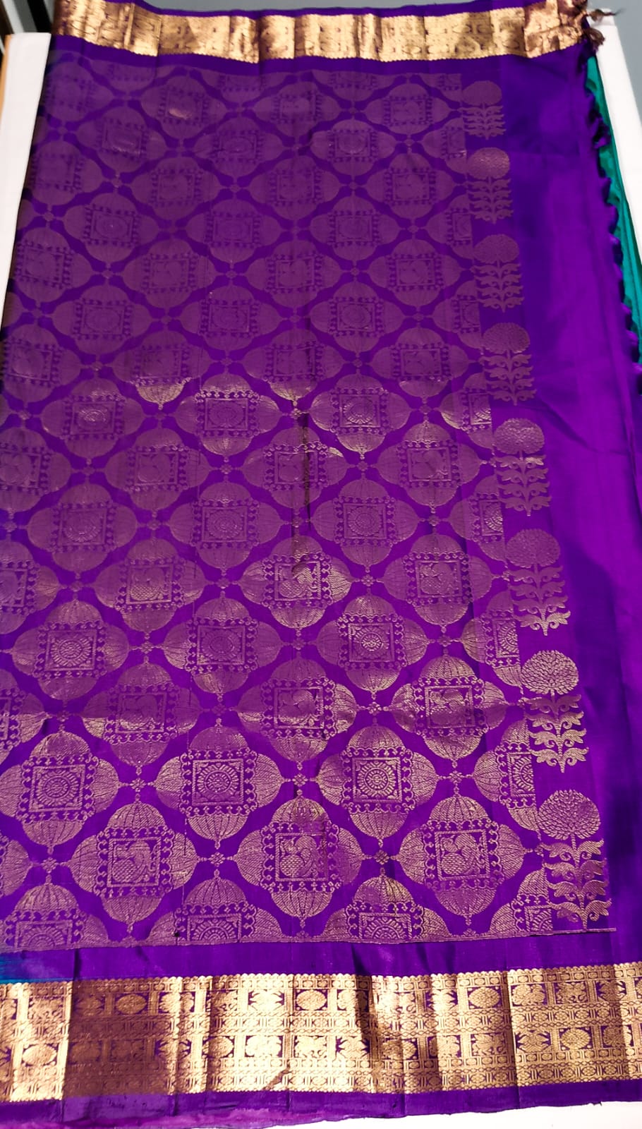 N631: Ready To Ship Beautiful Pure Kanchipattu Saree With Stitched Maggam Work Blouse