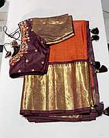 J121: Ready To Ship Beautiful Saree With Stitched Blouse J121: Ready To Ship Beautiful Saree With Stitched Blouse