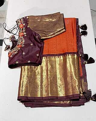 J121: Ready To Ship Beautiful Saree With Stitched Blouse
