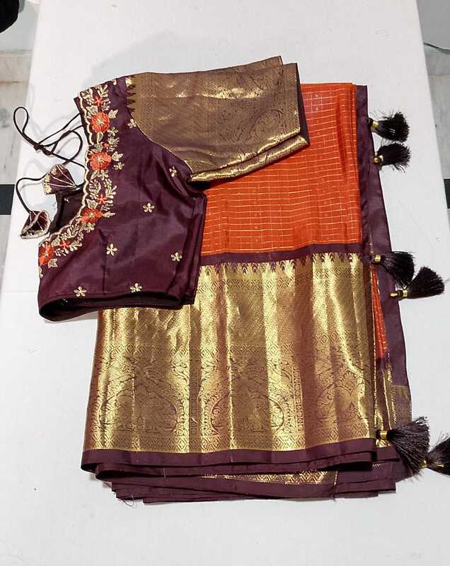 J121: Ready To Ship Beautiful Saree With Stitched Blouse J121: Ready To Ship Beautiful Saree With Stitched Blouse