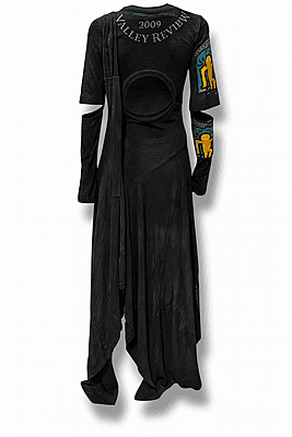 Face-back Vented Sleeve Sash Dress in Black Face-back Vented Sleeve Sash Dress in Black