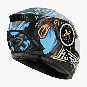 STEELBIRD SBH-40 ISS ASSASIN MATT BLACK/BLUE C/V 580 MM