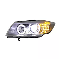 E90 3 Series OEM Style Round Ring Headlights (2005β2012 | Halogen Only)
