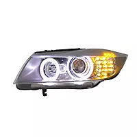 E90 3 Series OEM Style Round Ring Headlights (2005β2012 | Halogen Only)