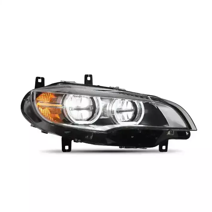 E71 X6 Facelift Style LED Headlights w/Etched DTM Rings (2008β2013)