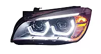 E84 X1 DTM Style LED Headlights w/Etched Rings & LED Eyebrows (2010β2015)