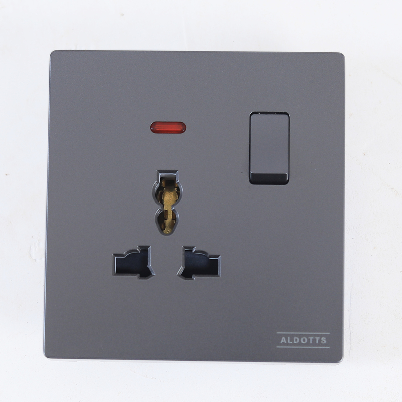 16A Universal Socket With Neon - Grey