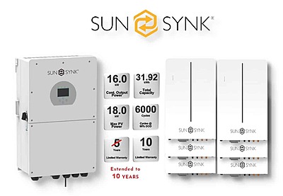 16.0 kW SUNSYNK Hybrid - SUNSYNK Combo, c/w 6 x 5.32 W kWh Lithium Batteries