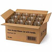 16oz Acopa Mason Jar with handle 12/1