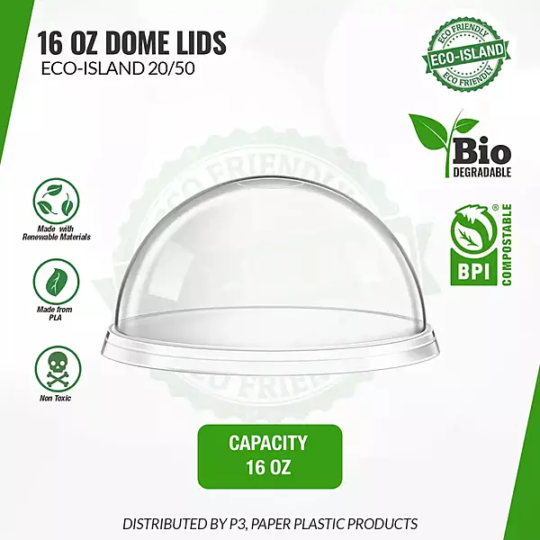 16oz Eco-Island Dome Lids 20/50