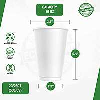16oz Eco-Island Paper Cup White Double Wall 20/25
