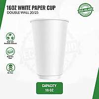 16oz Eco-Island Paper Cup White Double Wall 20/25