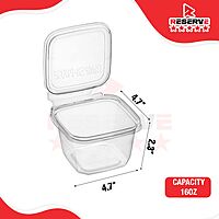16oz Reserve Square Tamper-Proof Container with Flat Lid 4/50