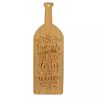 17" X 5 1/4" Wine Bottle Shaped Bamboo Board