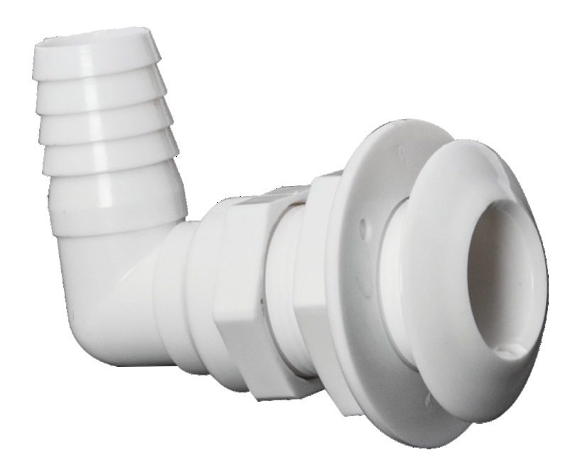 90� seacock white plastic 1" x 19 mm