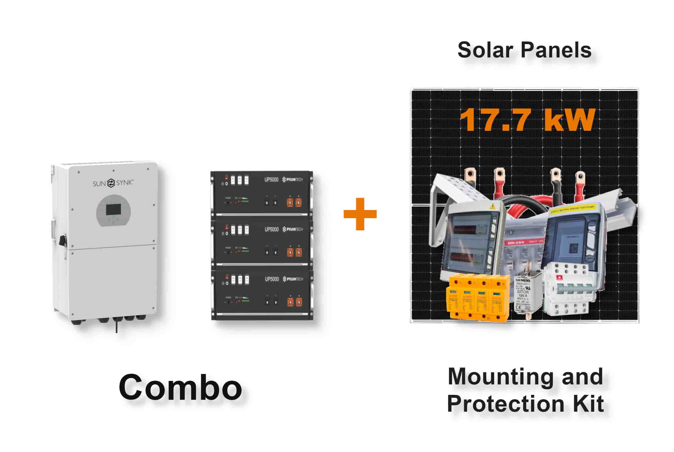 16.0 kW SUNSYNK Hybrid - PYLONTECH Combo, c/w 3x 4.8 kWh Lithium Batteries 16.0 kW SUNSYNK Hybrid - PYLONTECH Combo, c/w 3x 4.8 kWh Lithium Batteries