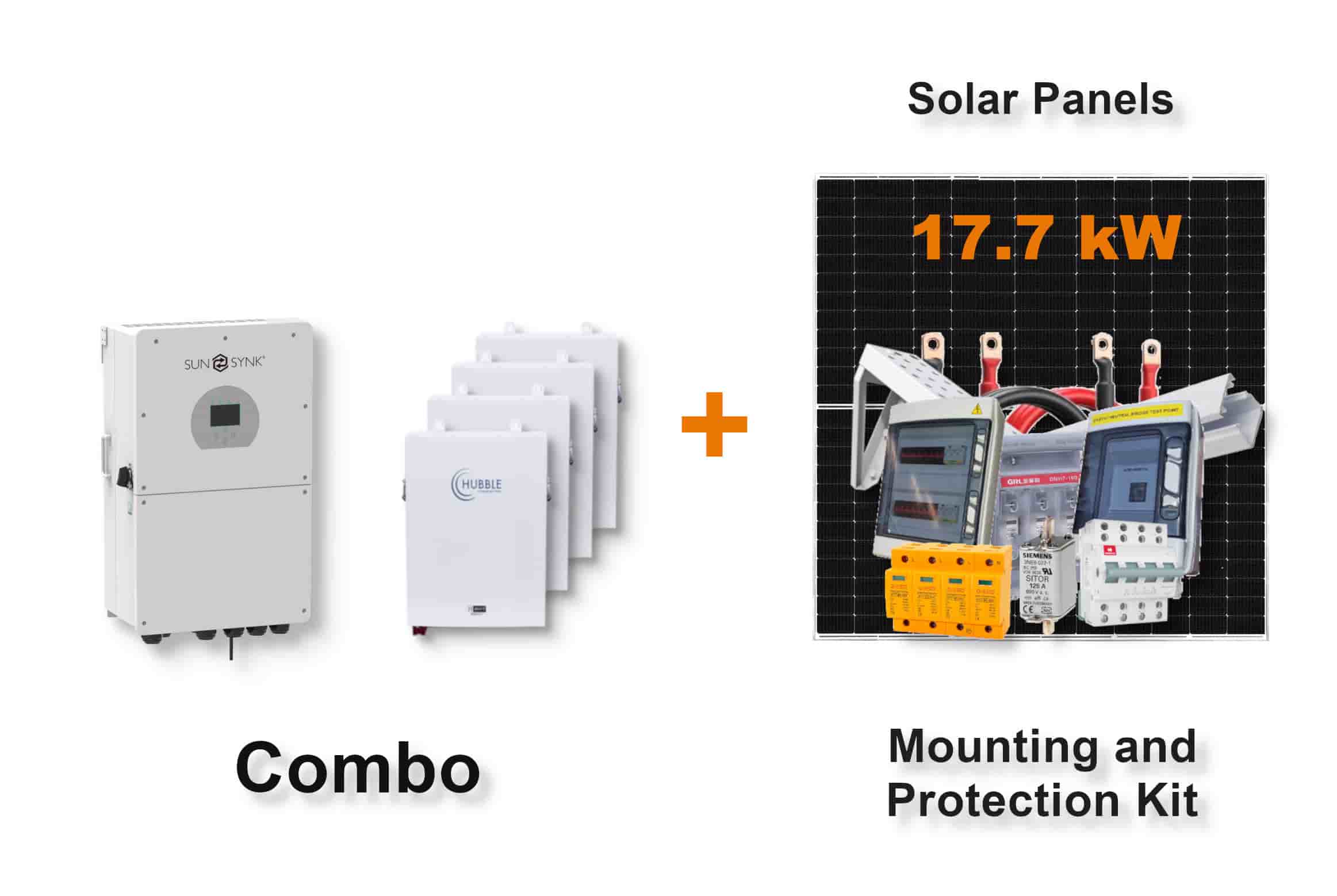 16.0 kW SUNSYNK Hybrid - HUBBLE Combo, c/w 4x 5.5 kWh Lithium Batteries 16.0 kW SUNSYNK Hybrid - HUBBLE Combo, c/w 4x 5.5 kWh Lithium Batteries