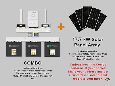 16.0 kW SUNSYNK Hybrid - PYLONTECH Combo, c/w 3x 4.8 kWh Lithium Batteries