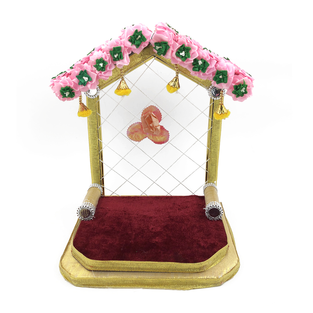 Laddu Gopal Singhasan Pink Flower