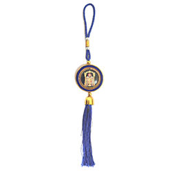 Lord Venkateshwara Round Image with Special Blue Thread best hanging for 4 wheel vehicles