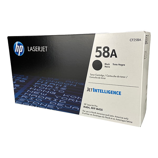 HP 58A (CF258A) Toner Cartridge, Black, Standard Yield.