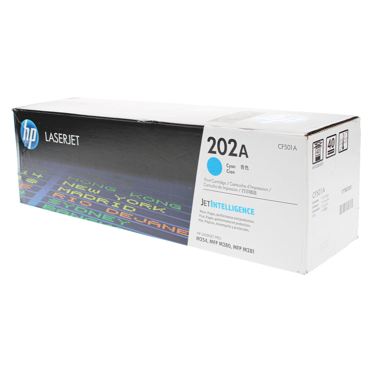 HP 202A (CF501A) Toner Cartridge, Cyan, Standard Yield.