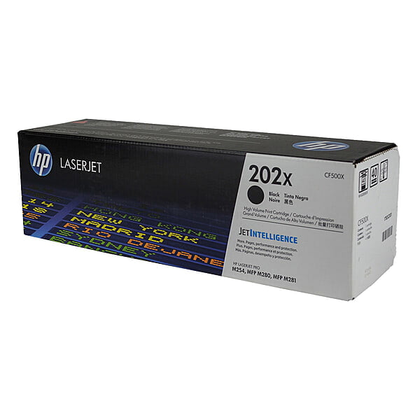 HP 202X (CF500X) Toner Cartridge, Black, High Yield.