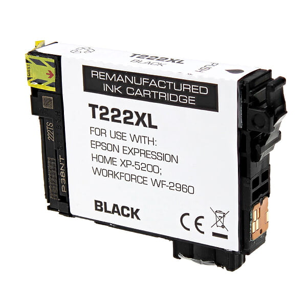 Epson 222XL (T222XL120) Inkjet Cartridge, Black, High Yield.