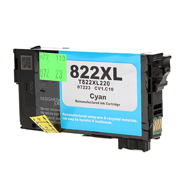 Epson 822XL (T822XL220) InkJet Cartridge, Cyan, Extra High Yield.