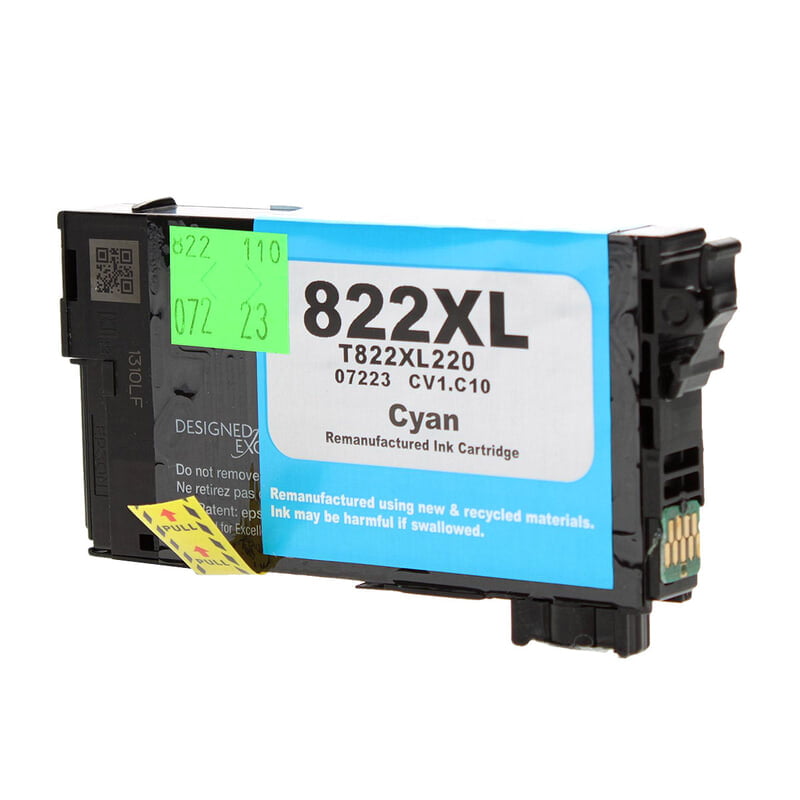 Epson 822XL (T822XL220) InkJet Cartridge, Cyan, Extra High Yield.