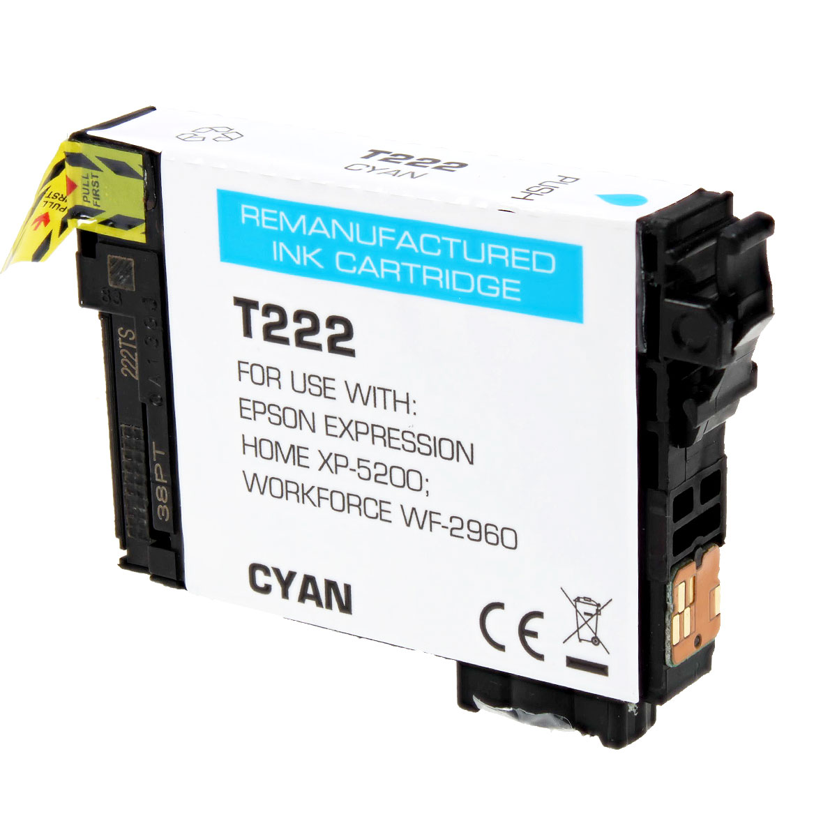Epson 222 (T222220) Inkjet Cartridge, Cyan, Standard Yield.