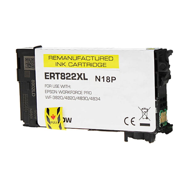Epson 822XL (T822XL420) InkJet Cartridge, Yellow, Extra High Yield.
