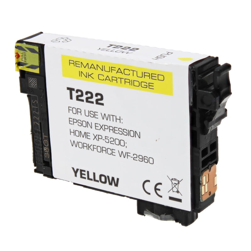 Epson 222 (T222420) Inkjet Cartridge, Yellow, Standard Yield.