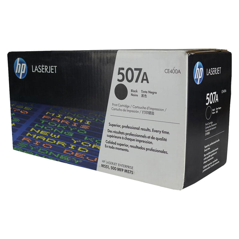 HP 507A (CE400A) Toner Cartridge, Black, Standard Yield.