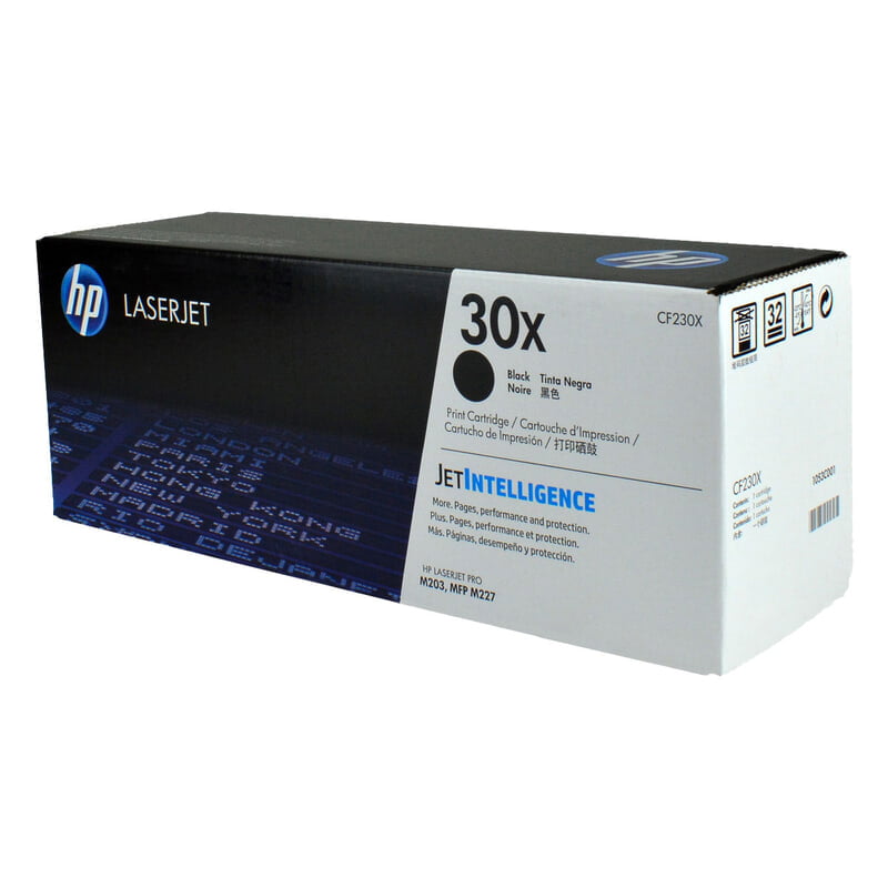 HP 30X (CF230X) Toner Cartridge, Black, High Yield.