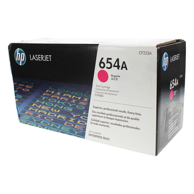 HP 654A (CF333A) Toner Cartridge, Magenta, Standard Yield.