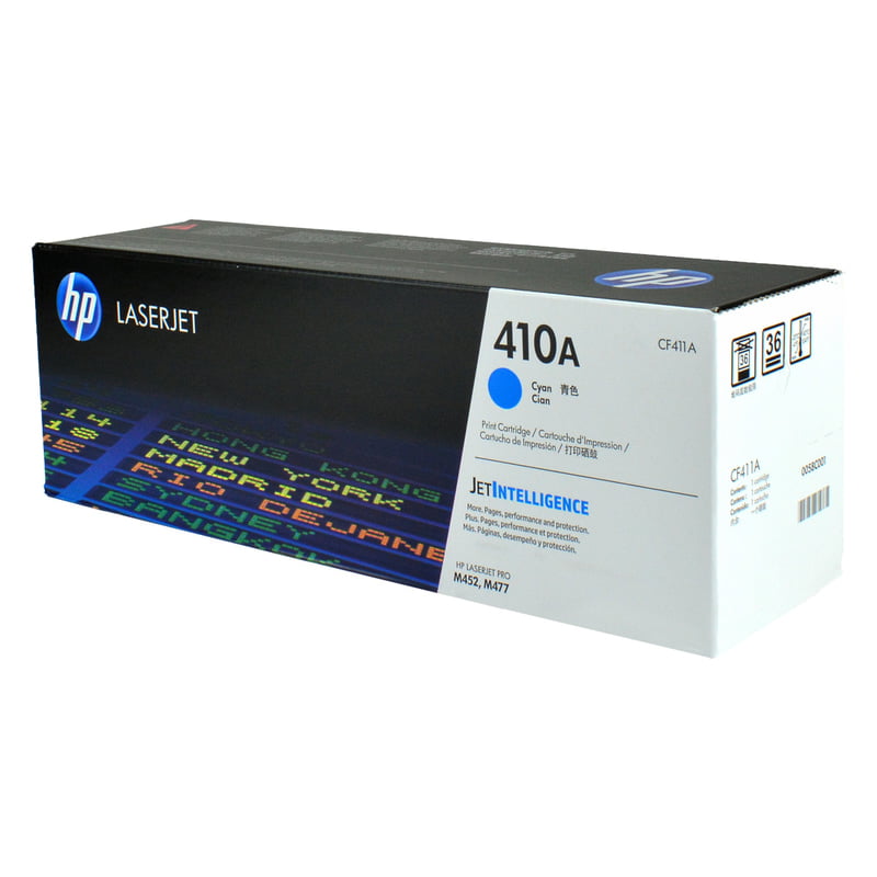 HP 410A (CF411A) Toner Cartridge, Cyan, Standard Yield.